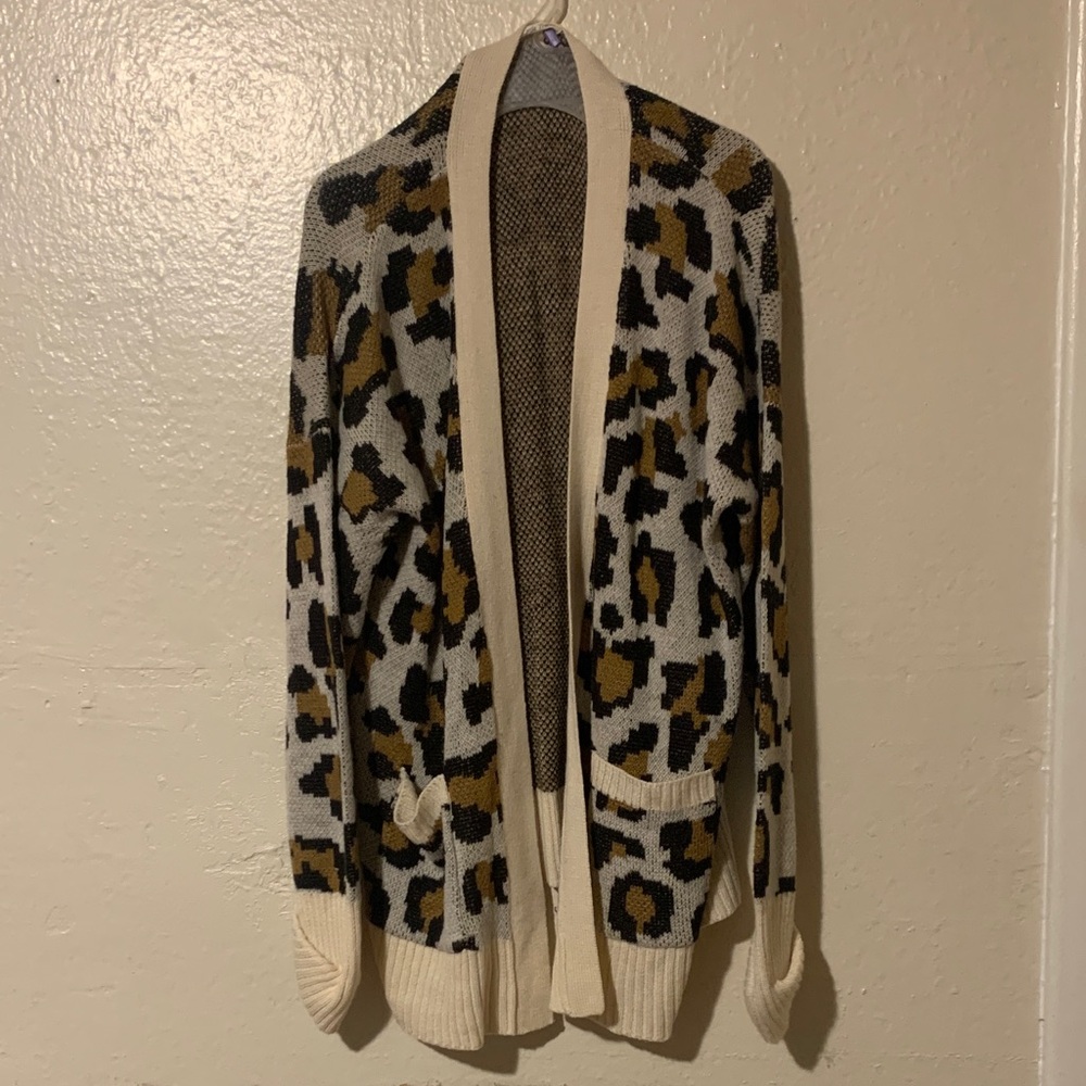Leopard Print open front cardigan